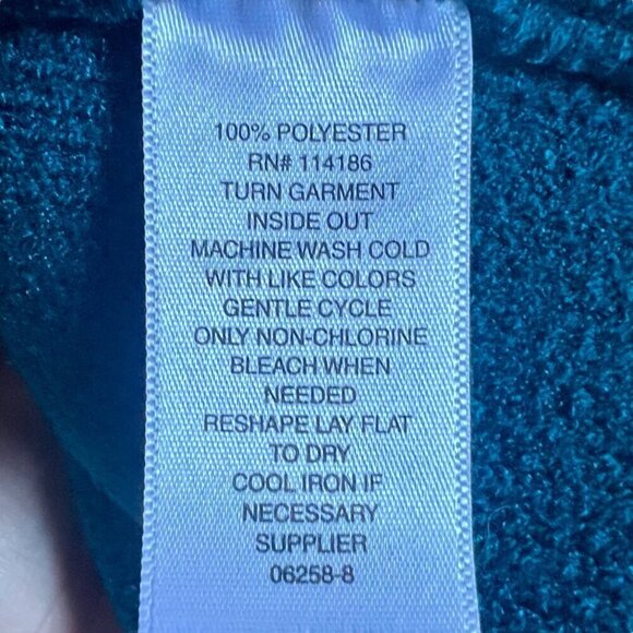 Liz Claiborne Cardigan Sweater Teal Long Lined One Button Closure Pockets XL - Picture 9 of 11